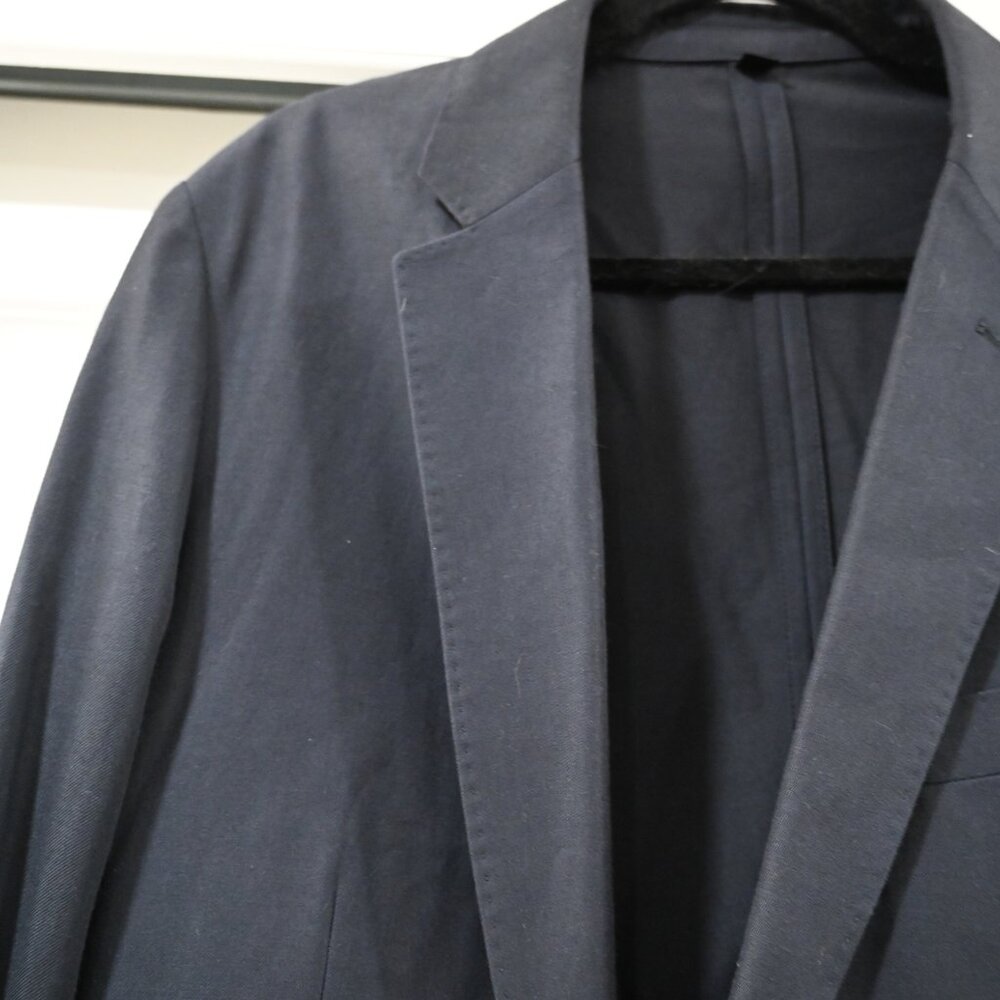 J Crew Size 44R Ludlow Wool Cotton Unstructured Navy Blazer - Picture 4 of 11
